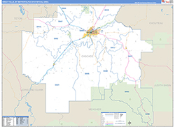 Great Falls Metro Area Wall Map Basic Style 2026